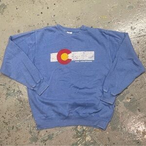 Vintage Colorado Crewneck Sweatshirt Vail Colorado Flag Graphic M